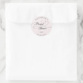 Sticker Rond Elégante classe calligraphie nuptiale douche blush (Sac)