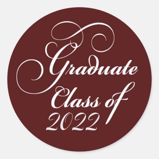 Sticker Rond Élégante Classe de Graduation de 2022 Merci (Devant)