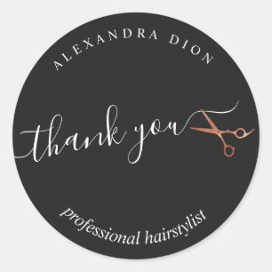 Sticker Rond Elégante coiffeuse rose en cuivre