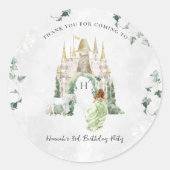 Sticker Rond Élégante conte de fées Princesse | Anniversaire (Devant)