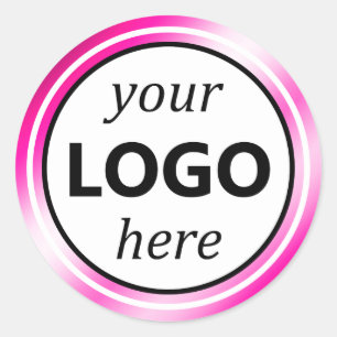 Sticker Rond Élégante couleur rose vif Gradience de votre logo