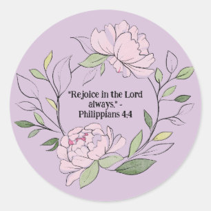 Sticker Rond Élégante couronne florale Dévotion religieuse fidè