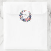 Sticker Rond Élégante couronne Florale pour Mariage (Sac)
