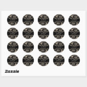 Sticker Rond Elégante dentelle Crochet (Feuille)