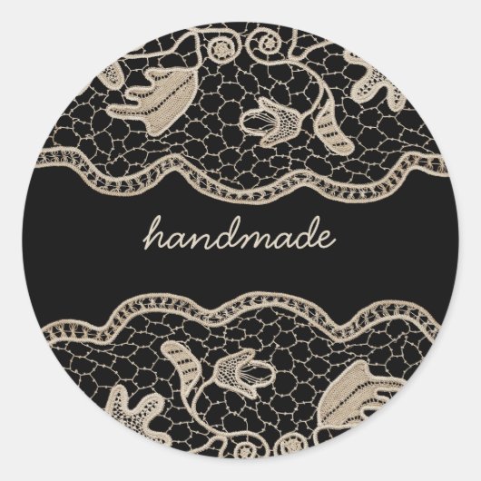 Sticker Rond Elégante dentelle Crochet (Devant)