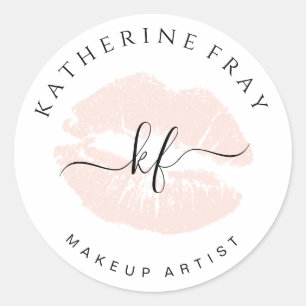 Sticker Rond Élégante écriture manuscrite calligraphie lèvres r