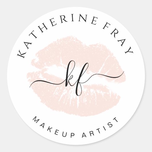 Sticker Rond Élégante écriture manuscrite calligraphie lèvres r (Devant)