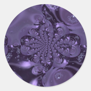 Sticker Rond Élégante étincelle Royale Purple Liquide