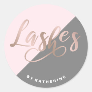 Sticker Rond Élégante extension en or rose et rose