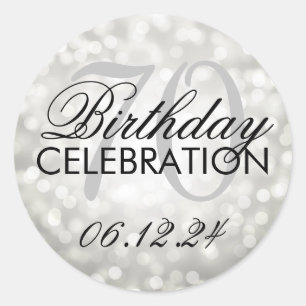 Sticker Rond Élégante fête d'anniversaire de 70e Parties scinti