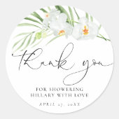 Sticker Rond Élégante Fête de Mariage de l'Orchidée Blanche (Devant)