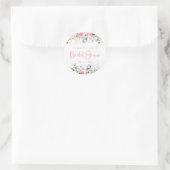 Sticker Rond Élégante Fête de Mariage Florale Rose Pâle (Sac)