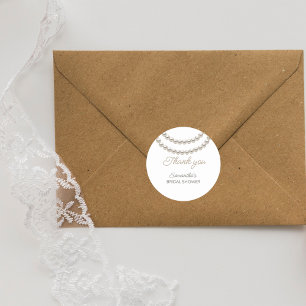 Sticker Rond Élégante Fête de Mariage Perle 