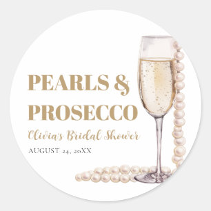 Sticker Rond Élégante Fête de Mariée avec Perles Modernes et Pr