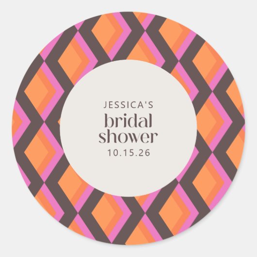 Sticker Rond Elégante Fête des mariées Brown Mood Rose Mod Mid (Devant)