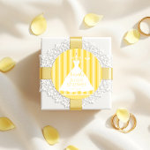 Sticker Rond Elégante Fête des mariées de robe Mariage Jaune