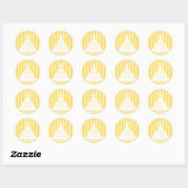 Sticker Rond Elégante Fête des mariées de robe Mariage Jaune (Feuille)