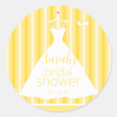 Sticker Rond Elégante Fête des mariées de robe Mariage Jaune (Devant)