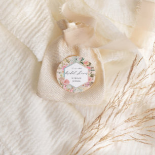 Sticker Rond Élégante Fête des mariées florale Bohème Blush