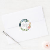 Sticker Rond Elégante Fête des mariées Rose couleur rose (Enveloppe)