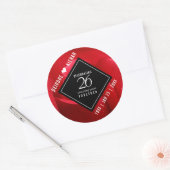 Sticker Rond Élégante fête du 26e anniversaire du Mariage Rose (Enveloppe)