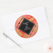 Sticker Rond Élégante fête du 2e anniversaire du Mariage Garnet (Enveloppe)
