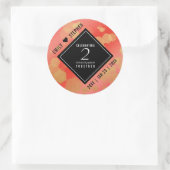 Sticker Rond Élégante fête du 2e anniversaire du Mariage Garnet (Sac)