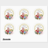 Sticker Rond Elégante fête Vintage des mères botaniques (Feuille)