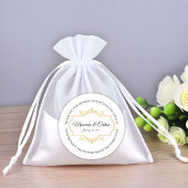 Sticker Rond Elégante Filigree or sur blanc, Mariage