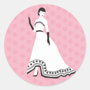 Sticker Rond Élégante fille classique
