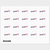 Sticker Rond Élégante fille d'anniversaire (Feuille)