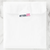 Sticker Rond Élégante fille d'anniversaire (Sac)