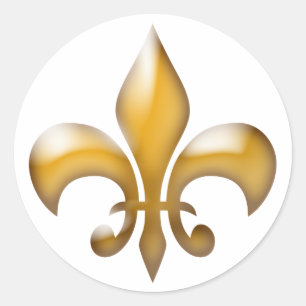 Sticker Rond Elégante fleur or de Lis