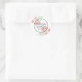 Sticker Rond Elégante Flora Spring Rouge Tulip Merci Anniversai (Sac)