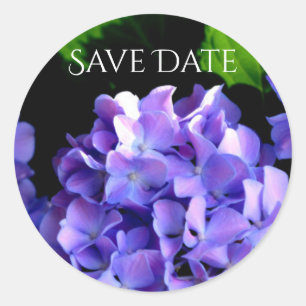 Sticker Rond Elégante florales violettes profondes perwinkle hy