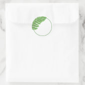 Sticker Rond Élégante fougères vertes feuilles de bois (Sac)