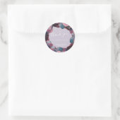 Sticker Rond Elégante Gold Blue Lavender Purple Hydrangeas Part (Sac)