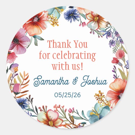 Sticker Rond Elégante invitation de mariage Sceau (Devant)