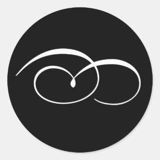 Sticker Rond Elégante invitation de mariage Sceau