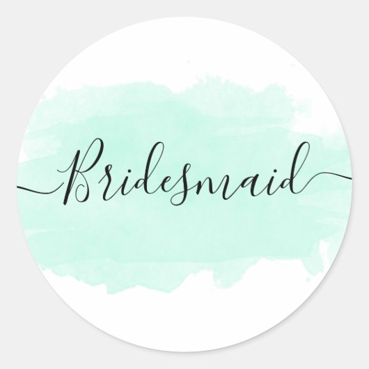 Sticker Rond Elégante jolie menthe d'aquarelle couleur chick (Devant)