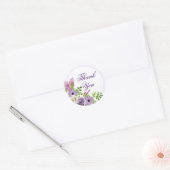 Sticker Rond Élégante Lavande violette Merci floral (Enveloppe)
