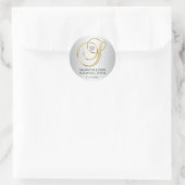 Sticker Rond Élégante lettre d'or d'argent "S" Mariage monogram (Sac)