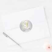 Sticker Rond Élégante lettre d'or d'argent "S" Mariage monogram (Enveloppe)