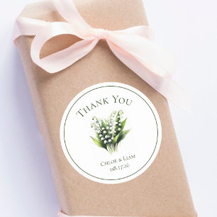 Sticker Rond Elégante Lily du Mariage de fleurs de la vallée