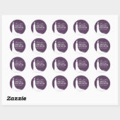 Sticker Rond Elégante Mariage  violet Fête des mariées de gown (Feuille)