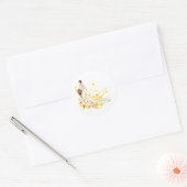 Sticker Rond Élégante mariée florale Conception Mariage romanti