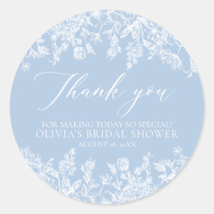 Sticker Rond Élégante Moderne Fête de Mariage aux Fleurs Sauvag