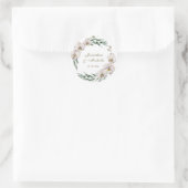 Sticker Rond Elégante Orchidées Blanches Verdure Floral Mariage (Sac)