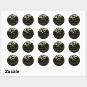 Sticker Rond Elégante Parties scintillant Gold Palm Calligraphi (Feuille)