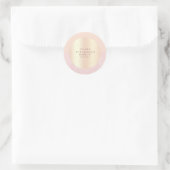 Sticker Rond Elégante parties scintillant rose en or et maquill (Sac)